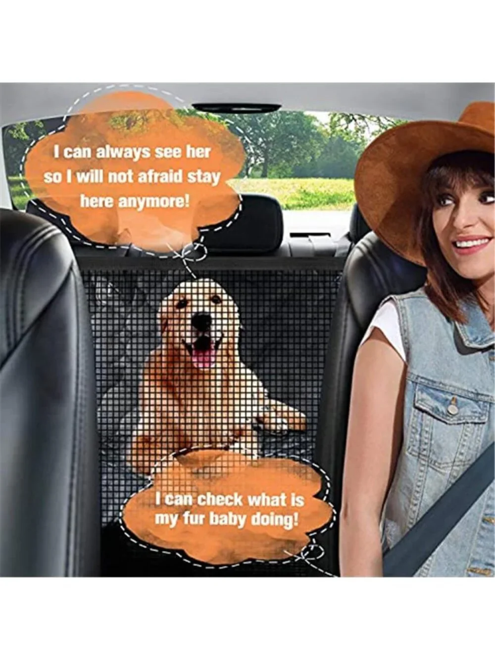 Dog Car Seat Cover for Back Seat Waterproof Dog Hammock for Pets
